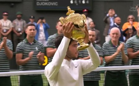 20 Years Old Carlos Alcaraz writes history by defeating Novak Djokovic to win Wimbledon 2023