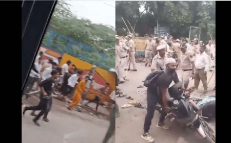 Stone-Pelting and Clash During Muharram Procession Injure 10 Cops and Damage Vehicles in West Delhi